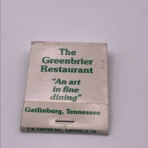 Greenbrier Restaurant Matchbook - Cream must bundle